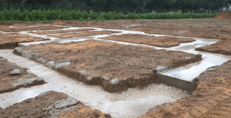 Traditional conrete footing